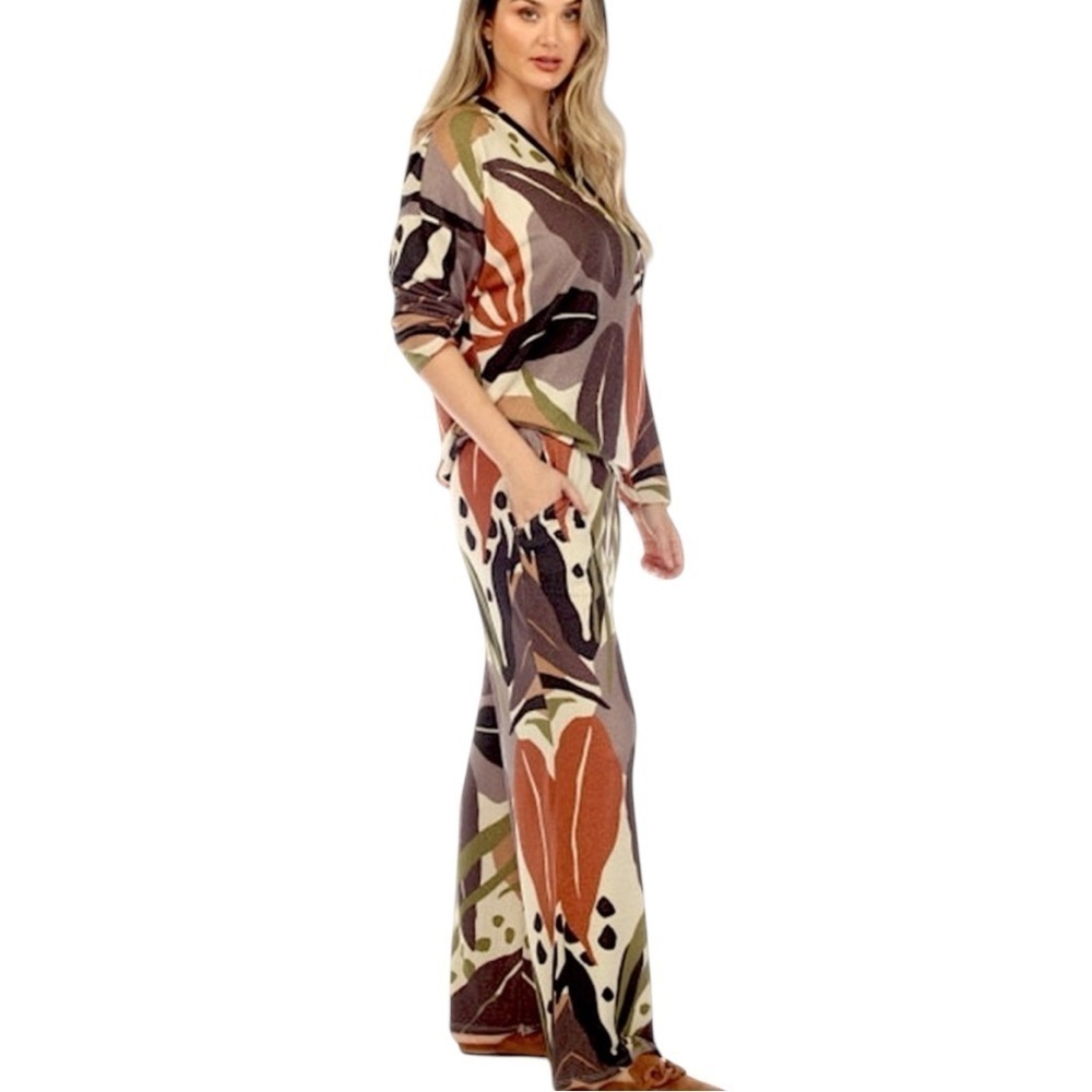 Floral Ashley Shimmering Safari Set Women’s Size XL NWT Long Sleeves Long Pants - Picture 4 of 12